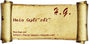 Heis Győző névjegykártya
